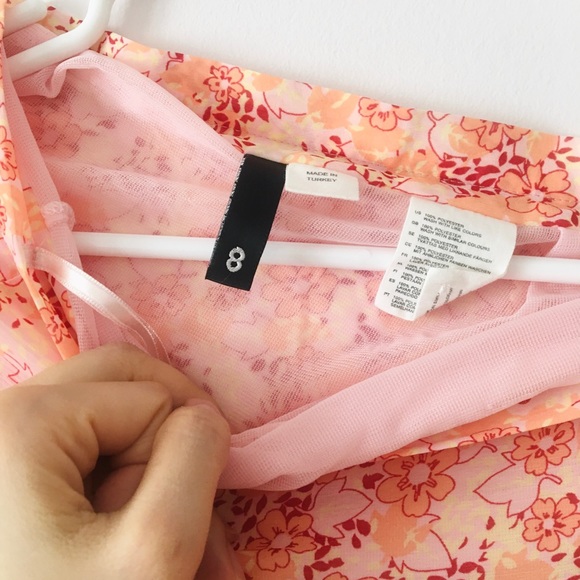 H&M Floral Pink Girly Cute Ruffle Skirt - Picture 4 of 4